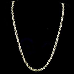 14k Diamond Cut Rope Chain Necklace